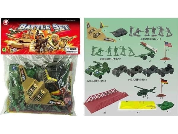 MZ Battle Set-figur, militærfigurer, soldater og kjøretøy med brett