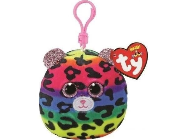 Breloczek TY Maskotka brelok TY Squish-a-Boos DOTTY - wielokolorowy lampart 8,5cm 39568