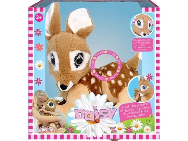 BAMBOLINA plush Daisy with moving glitter eyes and speaking three fairy tales, LV version, BD2021LV