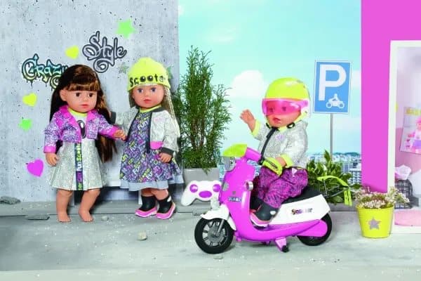 DUKKETILBEHØR - BB CITY DELUXE SCOOTER SETT 43CM