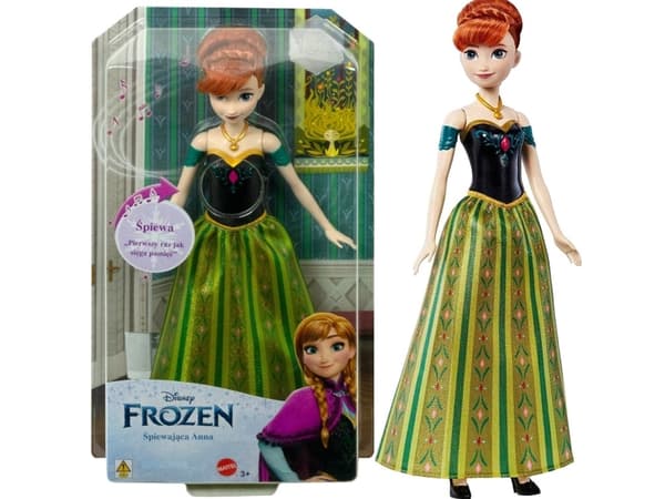 Mattel Frozen Frozen Singing Anna Doll Polsk versjon av HMG45