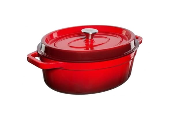 Hankinta Grand Feu Oval, "Pot" tyyppinen kattila kannella 5.6l tilavuus, punainen