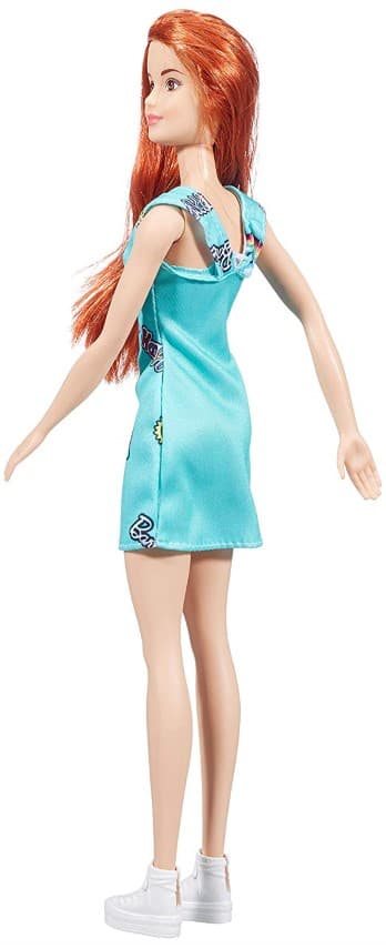 Barbie docka med turkos klänning