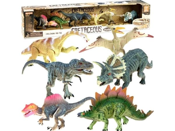 Figur Yokomisiada Uppsättning av dinosaurier DINOSAURS målade 6st ZA2051