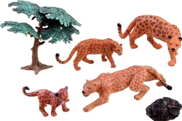 Figur Yokomisiad Djur Safari - Leopard 4st (ZA2990 C)