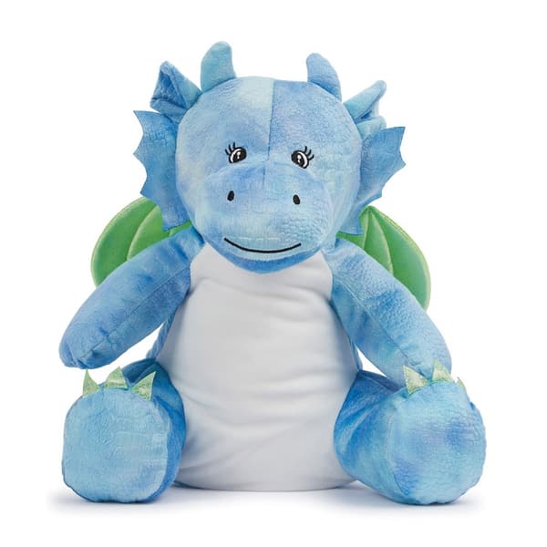 Mumbles Zipped Dragon Plush Toy Blue 39cm