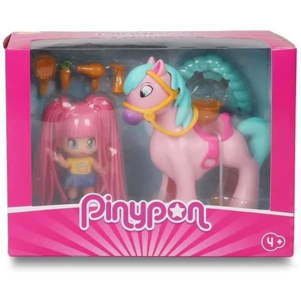 Pinypon-docka - FAMOSA - Med ponny - Rosa - Stimulerar fantasin - 4 år och uppåt