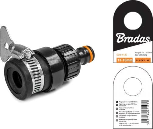 Bradas BLACK LINE Tap connection with a diameter of 13 - 15mm with a label
