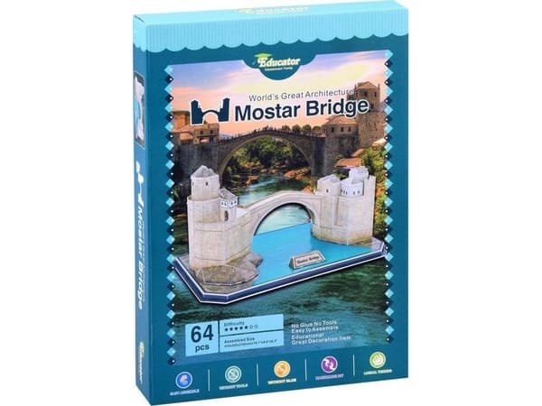 Jokomisiada 3D Puzzle Old Bridge i Mostar 64 deler ZA2900
