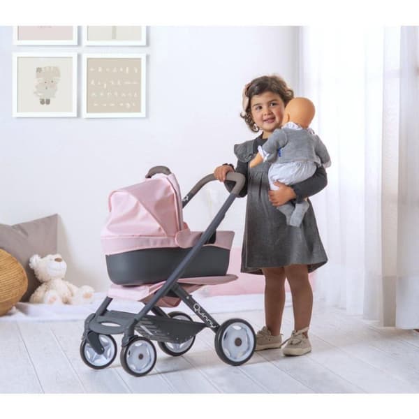 Smoby Quinny 3in1 Dockvagn Rosa/Grå