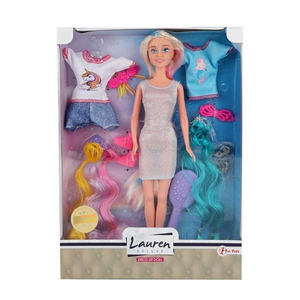 Lauren Deluxe Teen Doll -hiustenpidennykset + asusteet ja vaatteet
