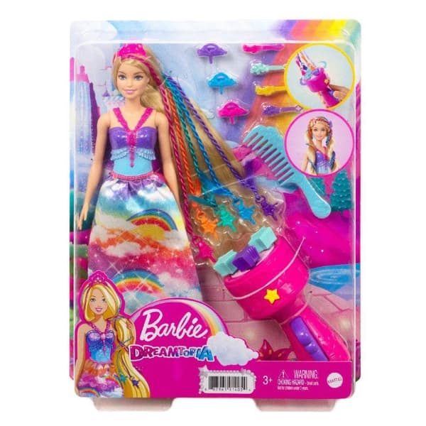 Barbie Dreamtopia hårvårdsdocka + tillbehör