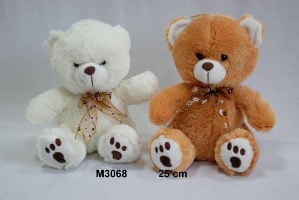 Sun-Day Teddy bear with floral bow - M3068-24