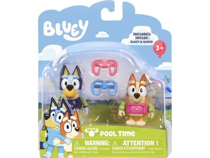 Figure Tm Toys Bluey Blue - Fun at the pool Dogs Figure set 2-pack BLU13039