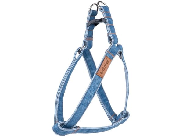 Amiplay Amiplay - hundesele, Denim Collection, størrelse XL, 50-95 cm x 2,5 cm blå
