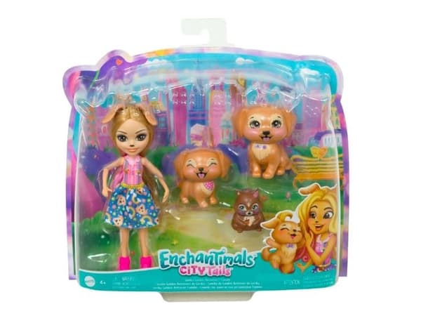 Mattel Lalka Enchantimals Rodzina pieski Retrievery HHB85