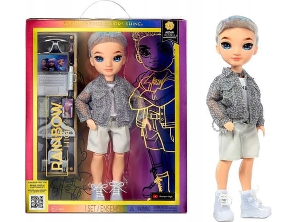 Rainbow High Purple Fashion Doll- Aidan Russell, Modedocka, Pojke, 4 År, Pojke/flicka, Multifärg