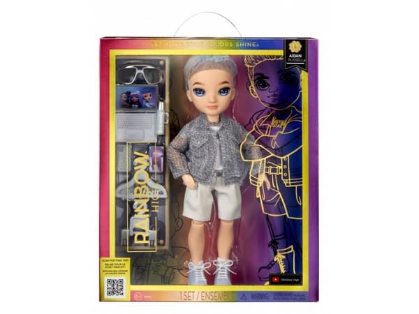 Rainbow High Purple Fashion Doll- Aidan Russell, Modedocka, Pojke, 4 År, Pojke/flicka, Multifärg