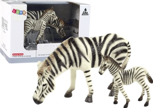 LeanToys 2 Figurer Zebra med Young Zebra Figurer Djur