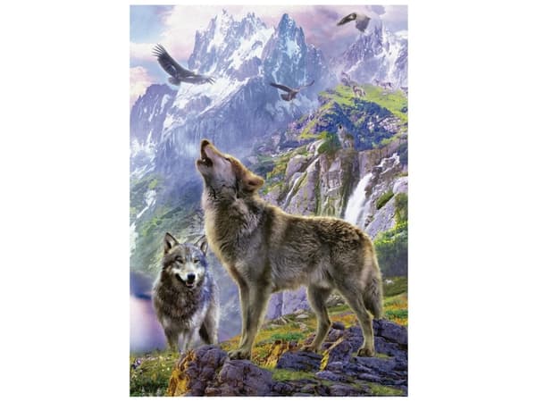 Educa 500 Wolves In The Rocks