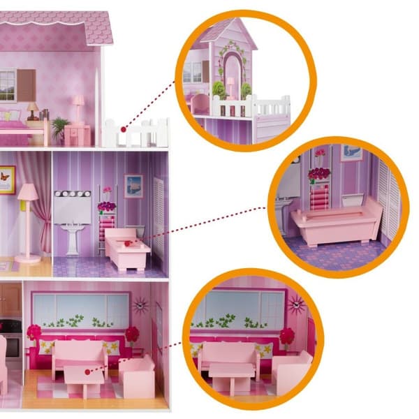 Dockhus Play & Learn 14 Delar 80 x 112 x 31 cm