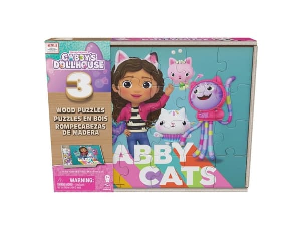 Gabby's Dollhouse 3x24 pcs. Wooden Puzzles