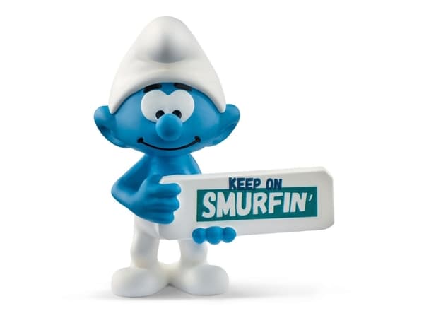 Schleich Smurf with Sign