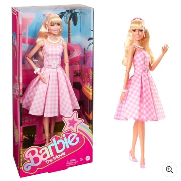 Barbie The Movie Pink Gingham Dress Doll