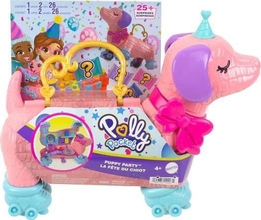 Mattel Polly Pocket Doggy Party med 2 dukker og 20+ tilbehør (HKV52)