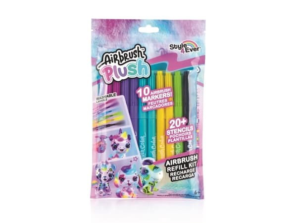 Airbrush Plush Refill sett 10 fargede penner