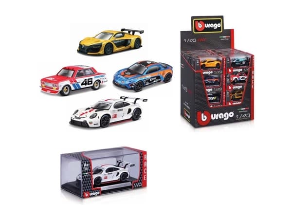 Bburago 1:43 Race In Acrylic Box W/Sleeve