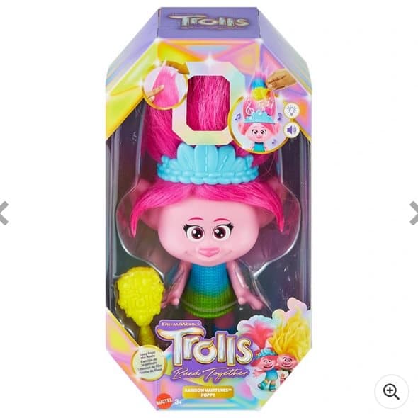 Trolls 3 Band Together Rainbow HairTunes Poppy Singing Doll