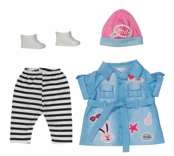 DUKKETILBEHØR - BABY BORN JEANS KJOLESETT