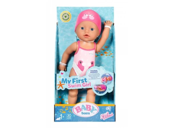 BABY born My First Swim Girl 30cm, Vauvanukke, Naaras, 1 vuosi/vuosia, Poika/tyttö, 300 mm, Monivärinen