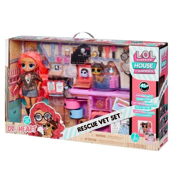 LOL Surprise OMG I AM - Rescue Vet Set|Veterinärens kontor - Docka + 2 djur och tillbehör - från 4 år och uppåt.