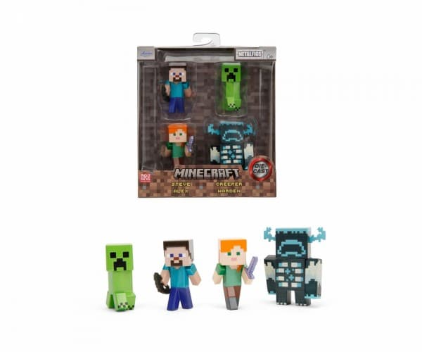 Minecraft Figures 6,5cm 4pcs - Steve, Creeper, Alex, Warden Jada