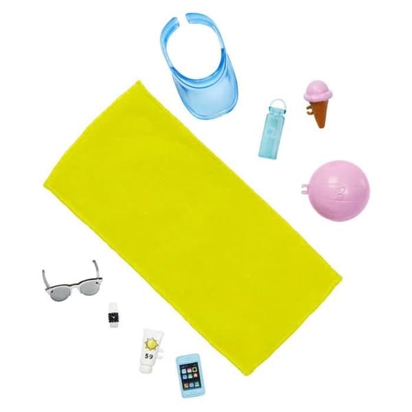 Barbie®-Ken® Stranddocka blond i badshorts och strandaccessoarer HPL74