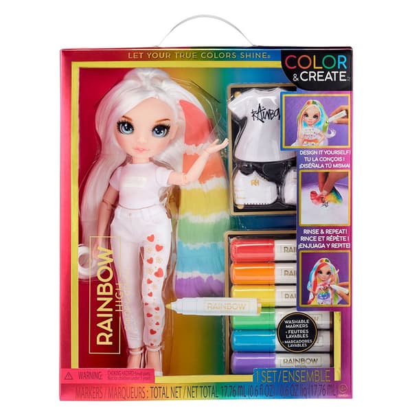 Rainbow High Dukke Color & Create Blue Eyes Rosa