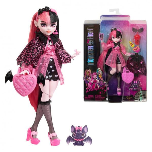 Monster High Nukke Draculaura Pinkki