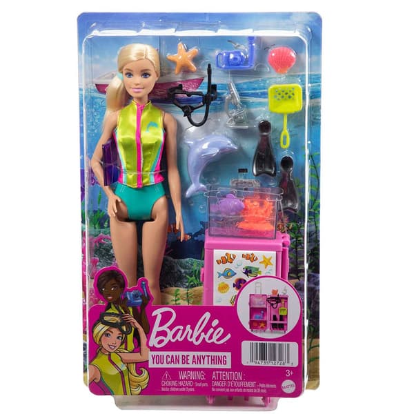 Barbie Du Kan Være En Blond Marinebiologdukke Flerfarvet