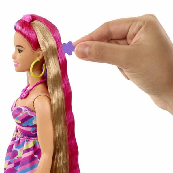 Barbie Extralargo Hair Flor Doll Totally Hair Rosa