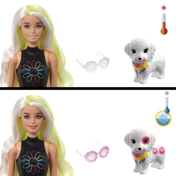 Barbie Färguppsättning Av Gåva Neon Tie-dye Flor Doll Reveal Flerfärgad