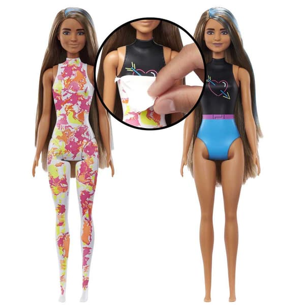 Barbie Färguppsättning Av Gåva Neon Tie-dye Hjärtadocka Reveal Flerfärgad