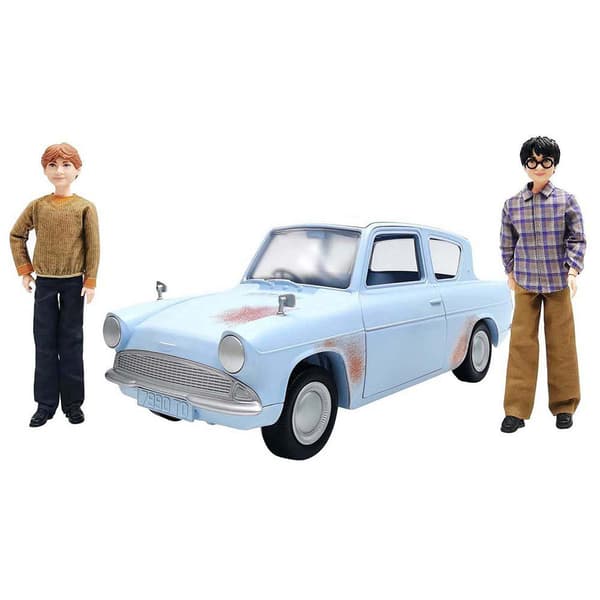Harry Potter Og Ron Med En Flyvende Bilfigur Harry Flerfarvet