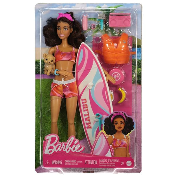 Barbie Dukke Surf + Accy Rosa