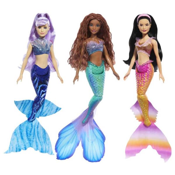 Disney Princess Sisters Mermaids-nukke Scallop Pack 3 Sininen