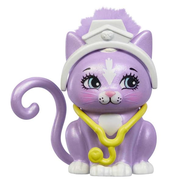 Enchantimals Carlin Cat Clinic-nukke City Tails Kultainen