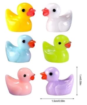 100 stk Tiny Ducks Sett Dekorasjon Realistisk form Slitesterk harpiks Bedårende Ender til Julebursdagsfest Barnas dag 100 stk
