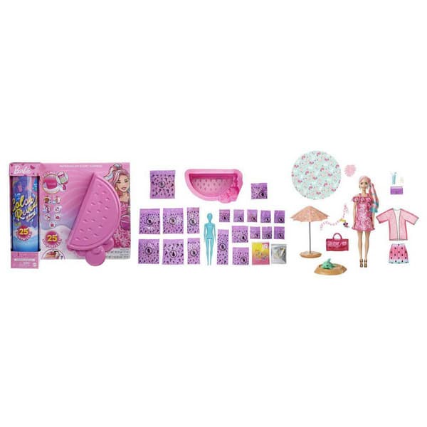 Barbie Med Skum Vattenmelon överraskning Med Klänning Och Leksak Sommar Modeaccessoarer Color Reveal Flerfärgad