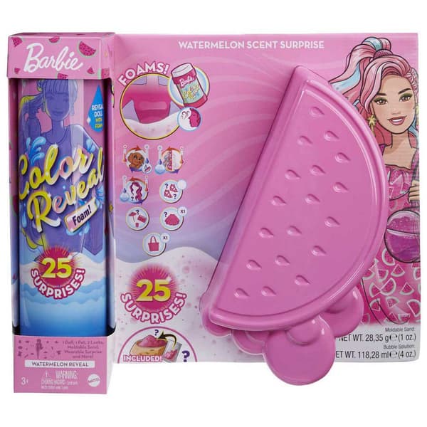 Barbie Med Skum Vattenmelon överraskning Med Klänning Och Leksak Sommar Modeaccessoarer Color Reveal Flerfärgad